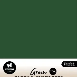 Cards & envelopes Christmas green 5x7 inch - Essentials nr. 16 Beperkt Aanbod