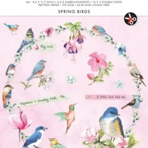 Die-cut paper pad A4 Spring birds - Essentials nr. 144 Origineel