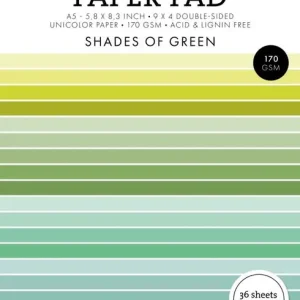 Aanbieding Paper pad A5 36 vel - Double sided unicolor Shades of green nr. 156